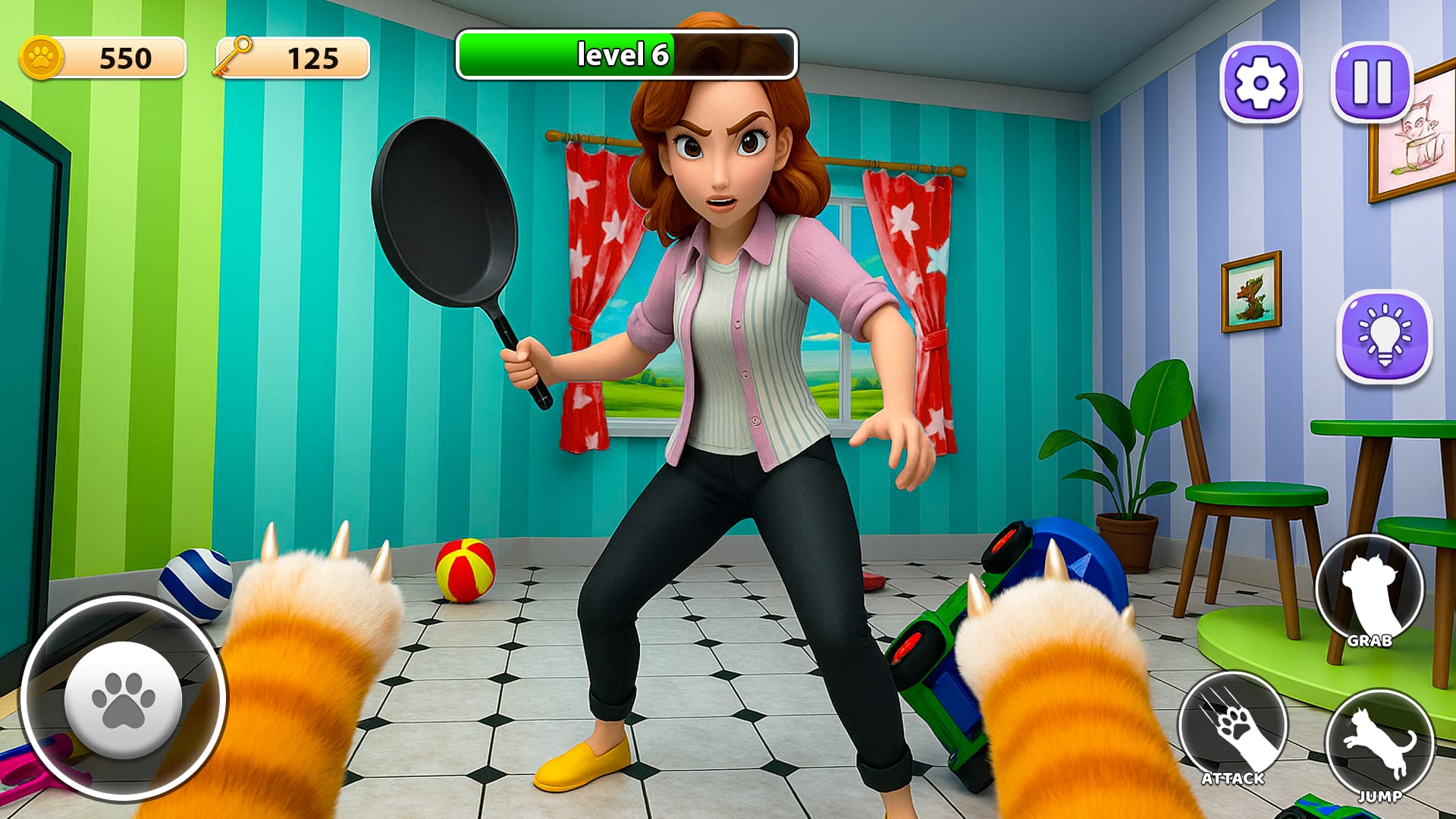 Screenshot 1 - gameplay of Bad Cat Prankster - Mom's Return